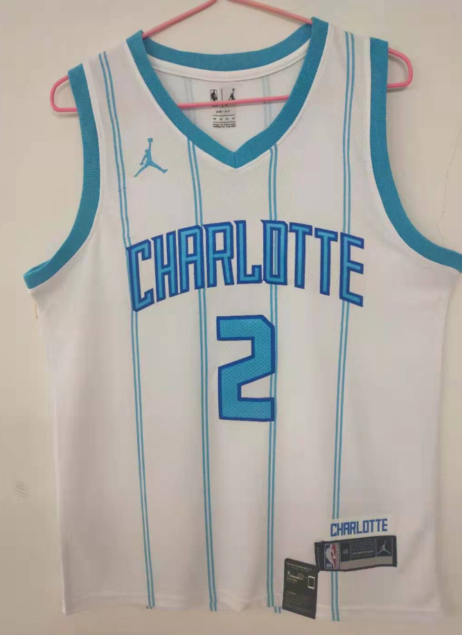 Cheap Men Charlotte Hornets 2 Ball Light white City Edition NBA Jerseys